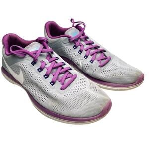 Nike Flex 830751 Womens Run Gray Purple Running Shoes Sneakers Gym Athletic 8